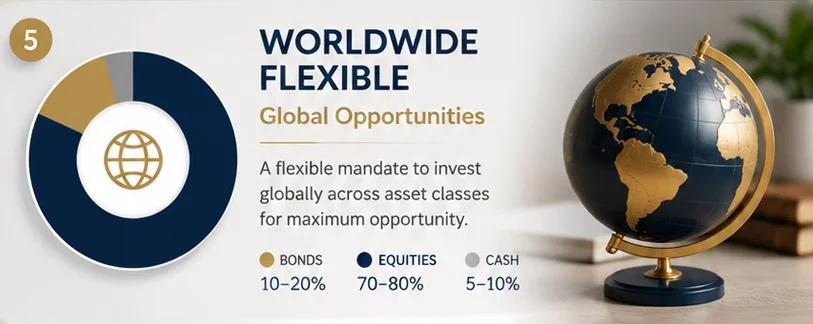 Worldwide flexible investment portfolio providing global diversification and growth opportunities